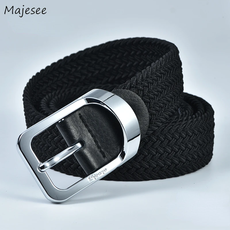 Men Belts Streetwear Vintage Cool Design Knitting Trendy Cinturones Hip Hop Unisex Cool Handsome College Korean Stylish Popular