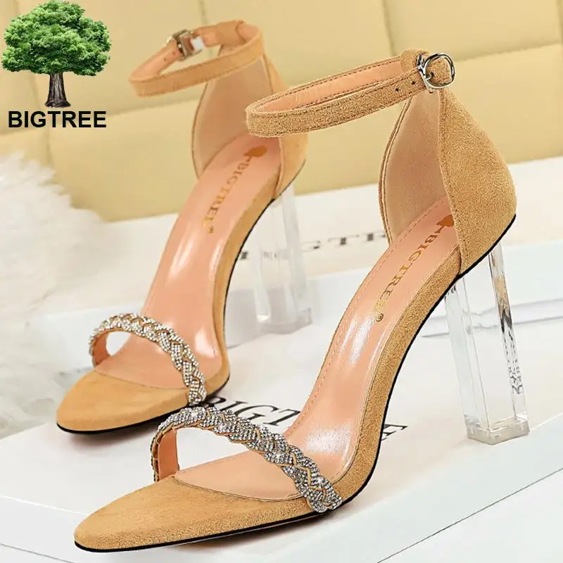 Женские босоножки на высоком каблуке прозрачные сандалии модель 41 42 43 лето 2023