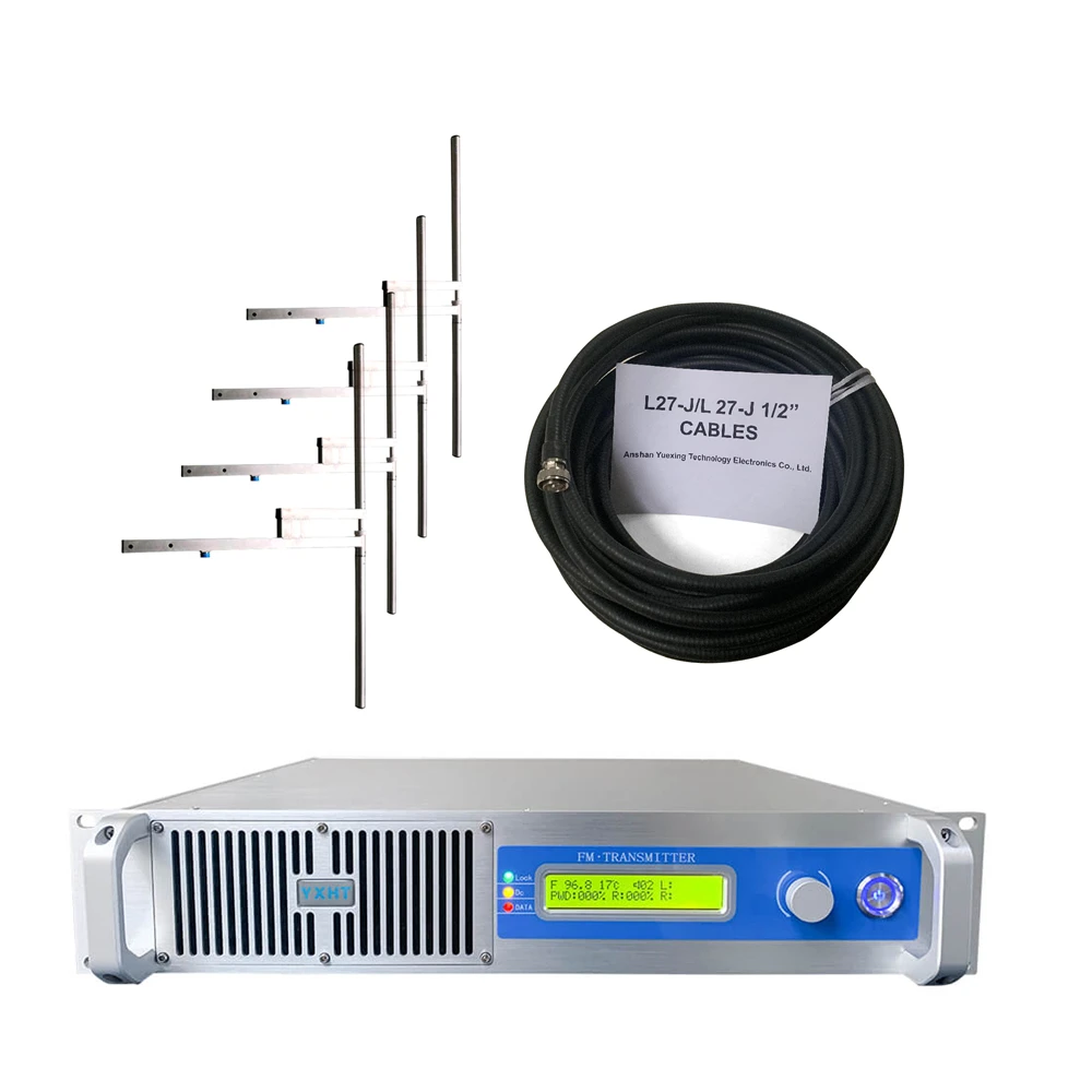 

[UP] YXHT 1KW FM Transmitter + 4-Bay Antenna + 40 Meters Cables with Connector Total 3 Broadcast Equipments with Free Shipping