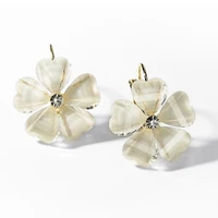 korean flower fashion simple ear studs earrings glass design jewelry for women wholesale cute and romantic trendy accessories