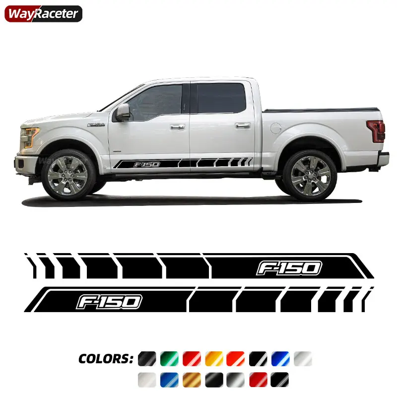 

2 Pcs Racing Sport Graphics Body Decal Door Side Stripes Skirt Stickers For Ford F150 Raptor SVT Pickup Trunk Accessories