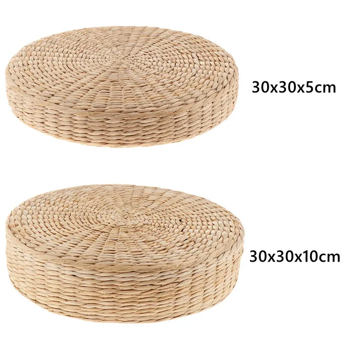 Соломенная футоновая напольная Подушка татами из ротанга Круглые Искусственные