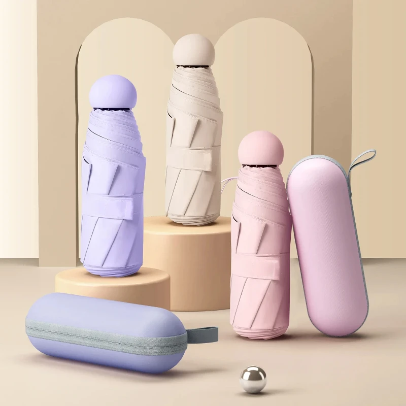 Зонт от солнца Маленький и портативный капсульный зонт-зонтик Женский зонт дождя