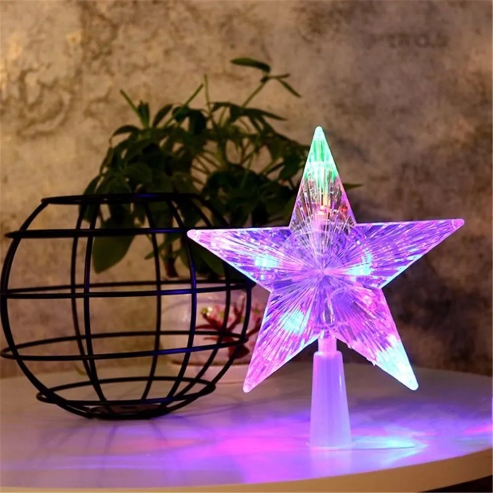 

Star Christmas Tree Topper Light Portable Detachable Color Changing Office Restaurant Bar Parties Lamp Accessories
