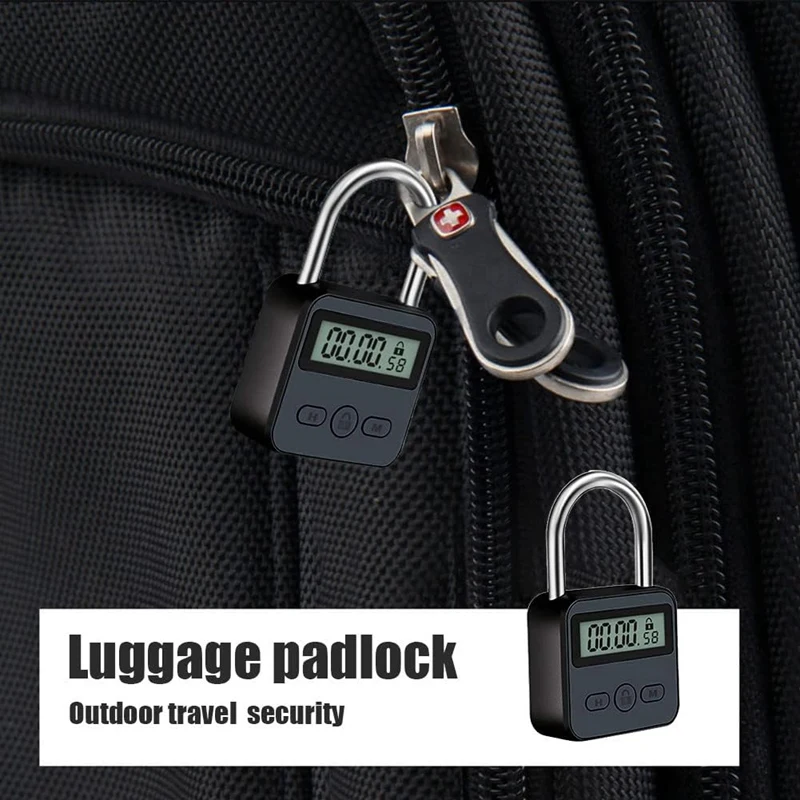 Металлический замок с таймером сплав USB перезаряжаемый ЖК-дисплей