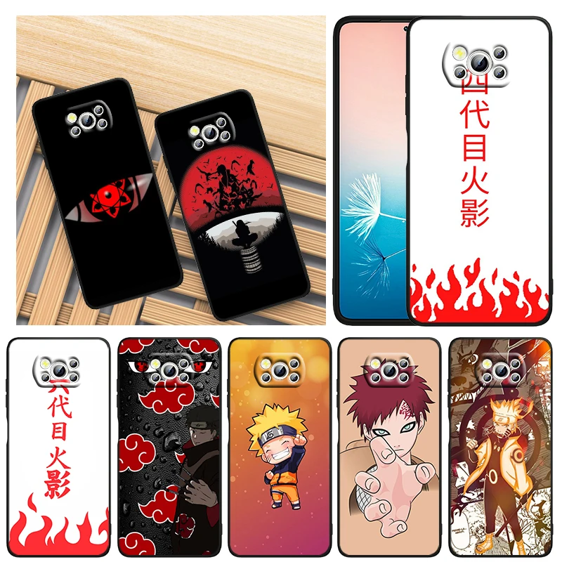 

Naruto Animation Logo For Xiaomi Civi Mi Poco X3 NFC F3 GT M4 M3 M2 X2 F2 Pro C3 F1 5G Black Soft TPU Capa Phone Case