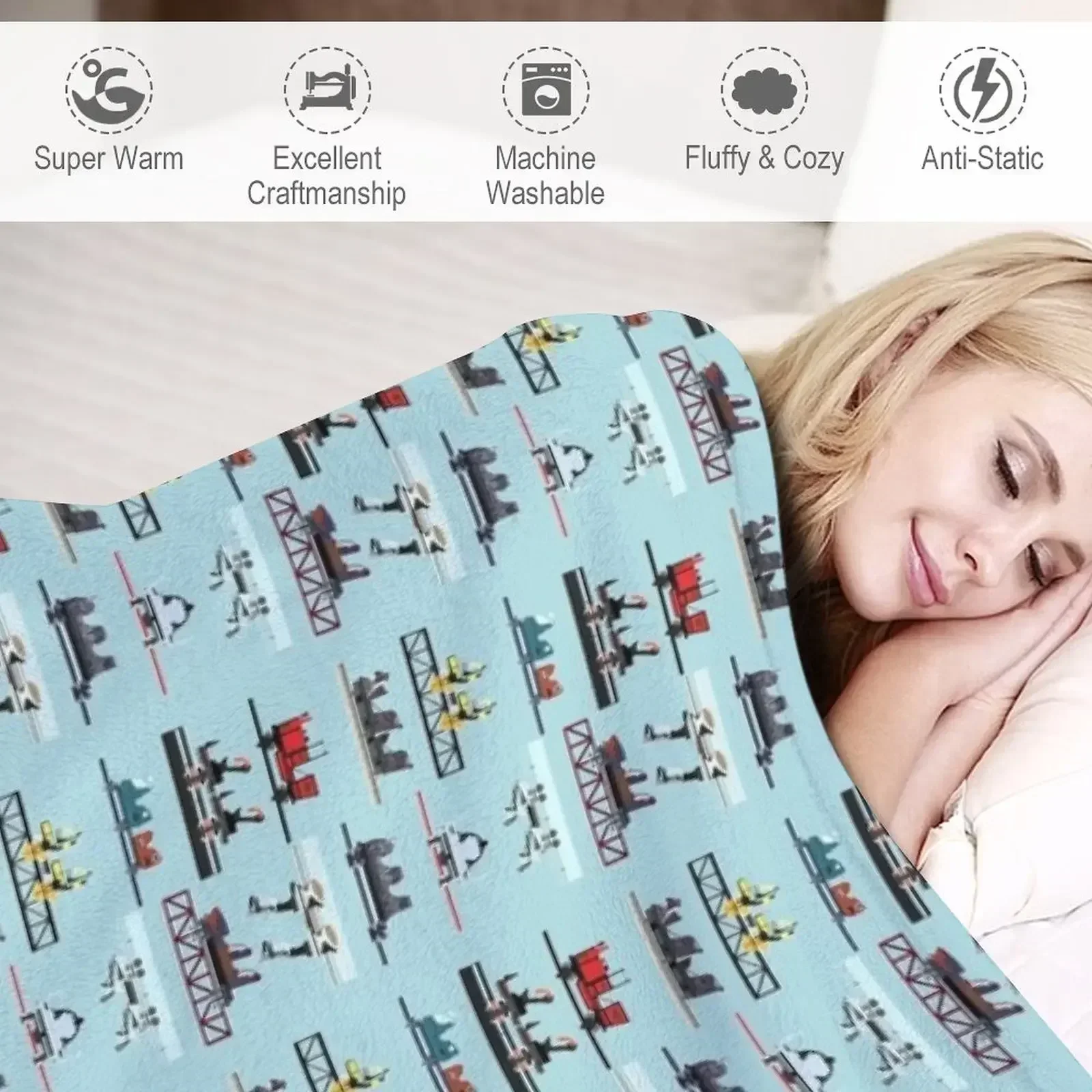 Alton Towers Coaster Cars Дизайнерское одеяло Hairys Плед на диване Очень большое Летнее