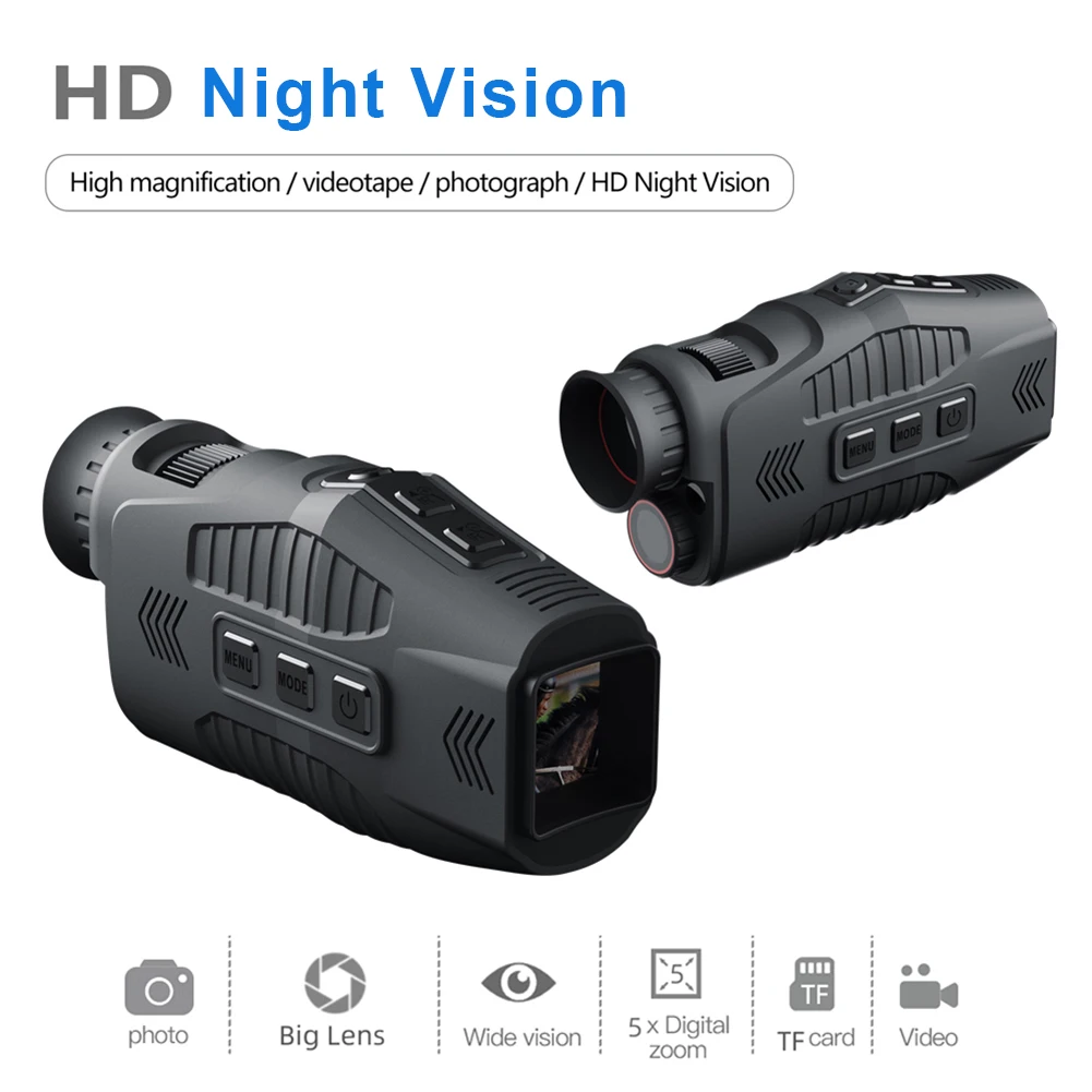

1080P HD Monocular Infrared Night Vision Day Night Use Device 5X Digital Zoom 300M Full Dark Viewing Distance Hunting Telescope