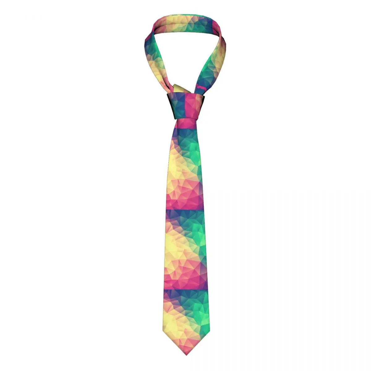 

Галстук с абстрактным геометрическим принтом, разноцветный треугольный мужской модный шейный галстук, Подарочная рубашка, деловой стиль, полиэстер, Шелковый шейный платок