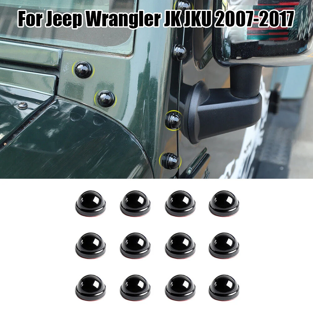 

12 шт./компл. ABS Black A-Pillar Защитная крышка винта Trim Decor For Jeep Wrangler JK JKU 2007 - 2017