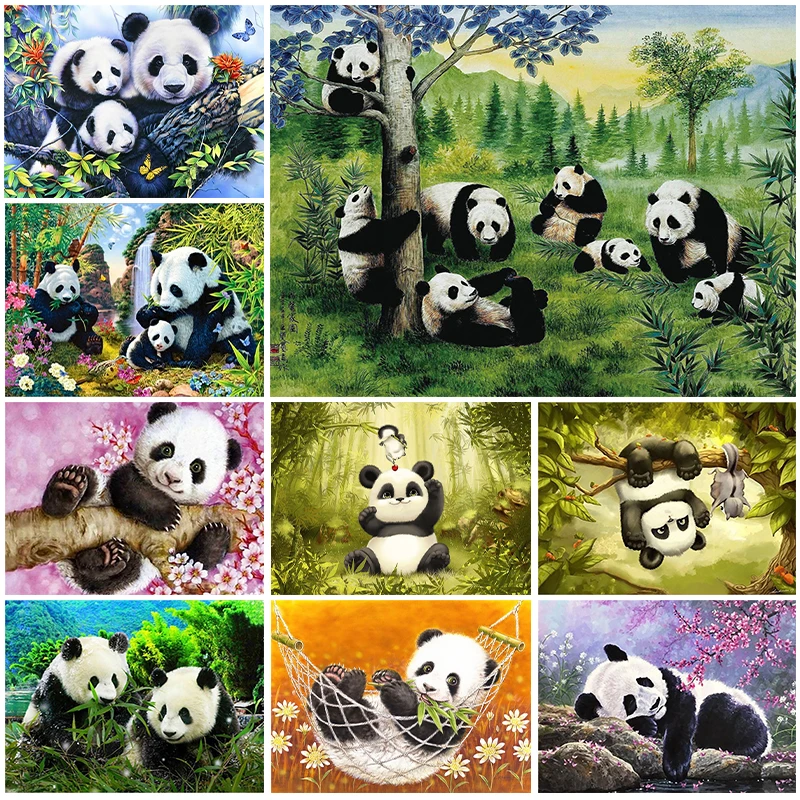 

5D Diamond Painting Animal Panda Full Square/Round Cartoon Mosaic Diamond Embroidery Kit DIY Rhinestone Home Decor Art Gift