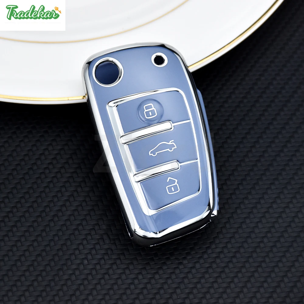 Чехол для автомобильного ключа из ТПУ Audi A3 A4 A5 A6L C6 8L 8P B6 B7 B8 RS3 Q3 Q7 TT