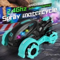 2022 new 118 2 4g hz high tech remote control car ligth sound spray motorcycle long endurance children electric car toys