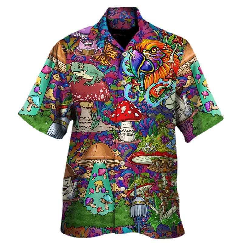 Summer Button Shirt Flower Pattern Casual Hawaiian Sand Shirt Cool Holiday For Men&Women 3D Over Printed 2023 New Fashion Tops