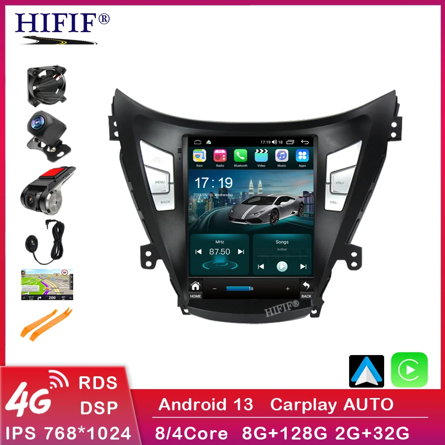

Автомагнитола 2 Din на Android 13 для Hyundai Elantra Avante I35 10,4-2011, мультимедийный видеоплеер с GPS, 4G, Carplay, стерео, Wi-Fi, 2016 дюйма