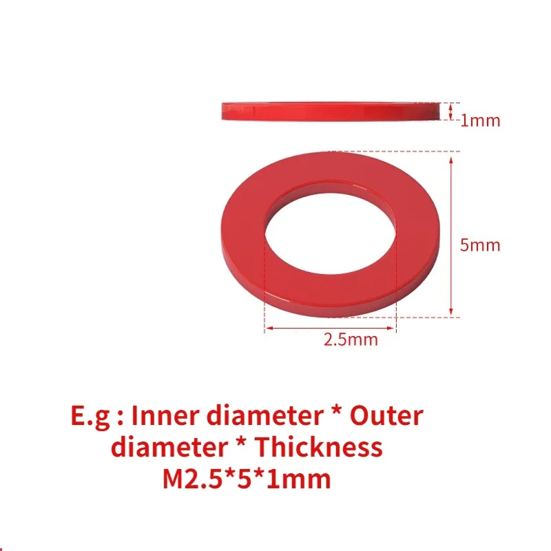

Плоские шайбы M2-M20 черные/белые/красные/синие/желтые