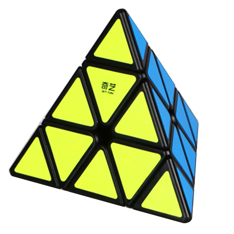 Набор головоломок Qiyi Twisted Magic Cube Gift Pack Black (Зеркальный Pyra Ivy 3x3 Цилиндр) Набор скоростных головоломок игрушек для детей.
