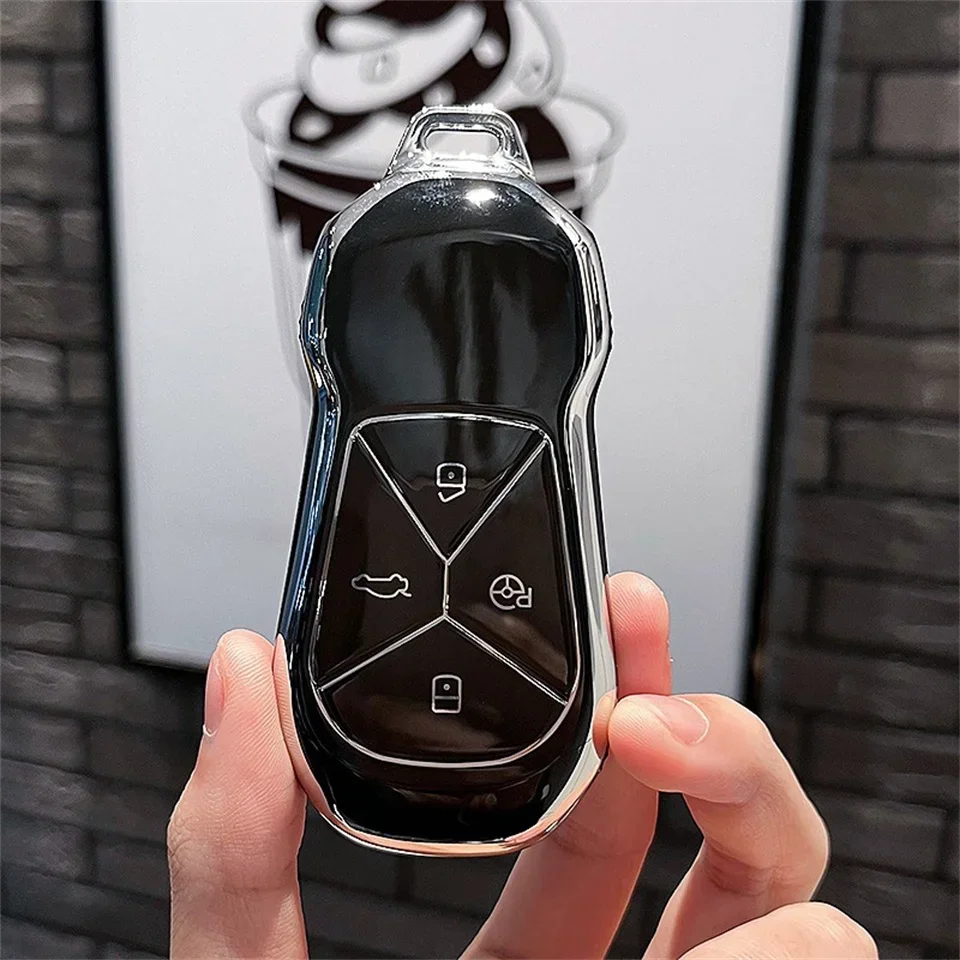 

Чехол для автомобильного ключа, держатель для ключей, брелок для Xpeng Xiaopeng P5 P7 G9 G3i, умная защита с 4 кнопками, аксессуары для автостайлинга, защита