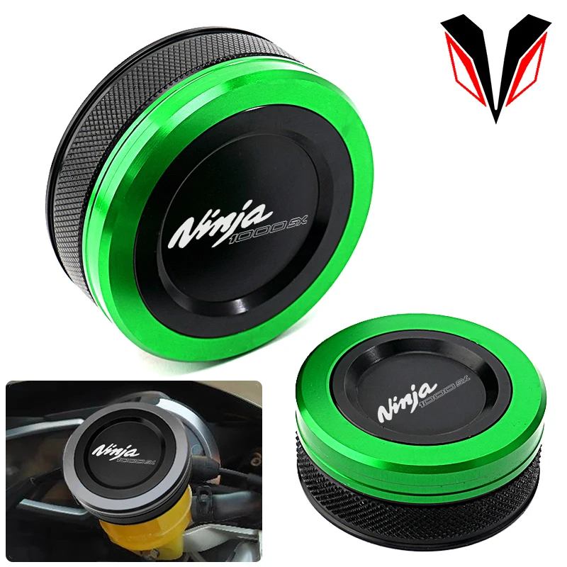 

Latest For Kawasaki NINJA 1000 SX 1000SX ninja1000 sx 2020 2021 2022 Motorcycle Aluminum Front Rear Brake Fluid Reservoir Cover