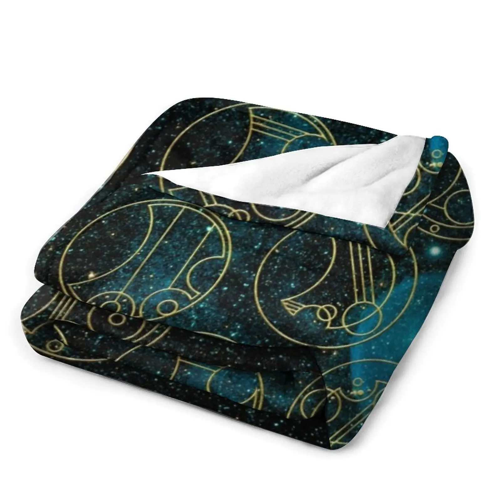 Одеяло для кровати с изображением восторга из золотых слов на белом фоне