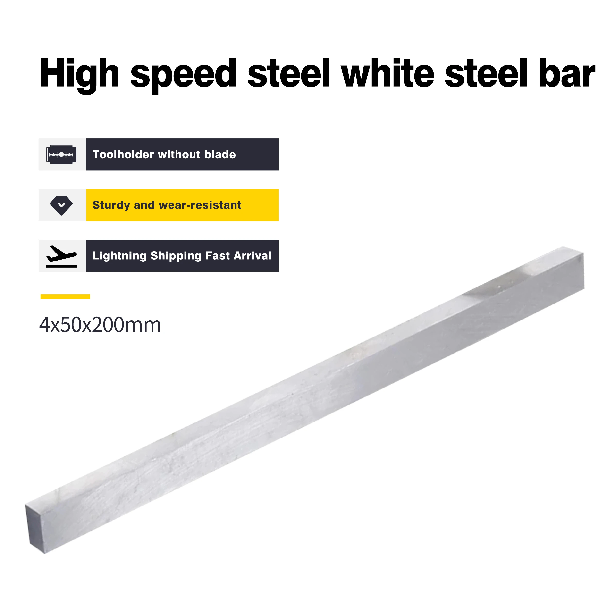 

4x20x200mm 4x25x200mm 4x30x200mm High Speed Steel 4x35x200 4x40x200 4x50x200 4x60x200mm CNC Lathe Turning Tool White Steel Knife
