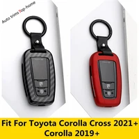 car key case cover shell protector decoration for toyota corolla cross 2021 2022 corolla 2019 2022 accessories interior kit
