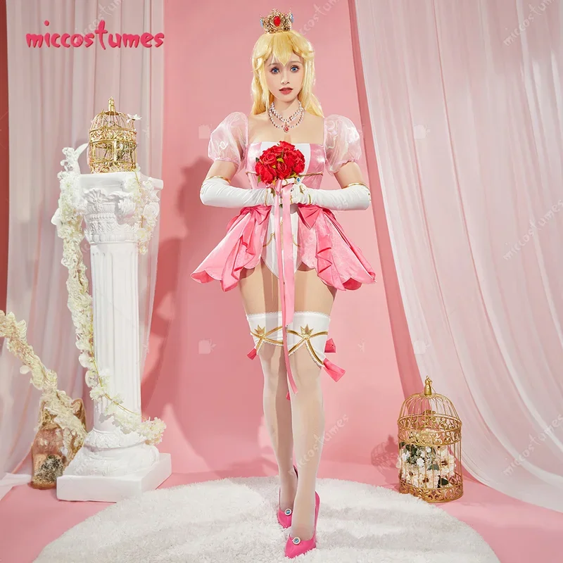 Miccostumes x Mobbunny Bride персиковый свадебный костюм для косплея розовый сексуальный