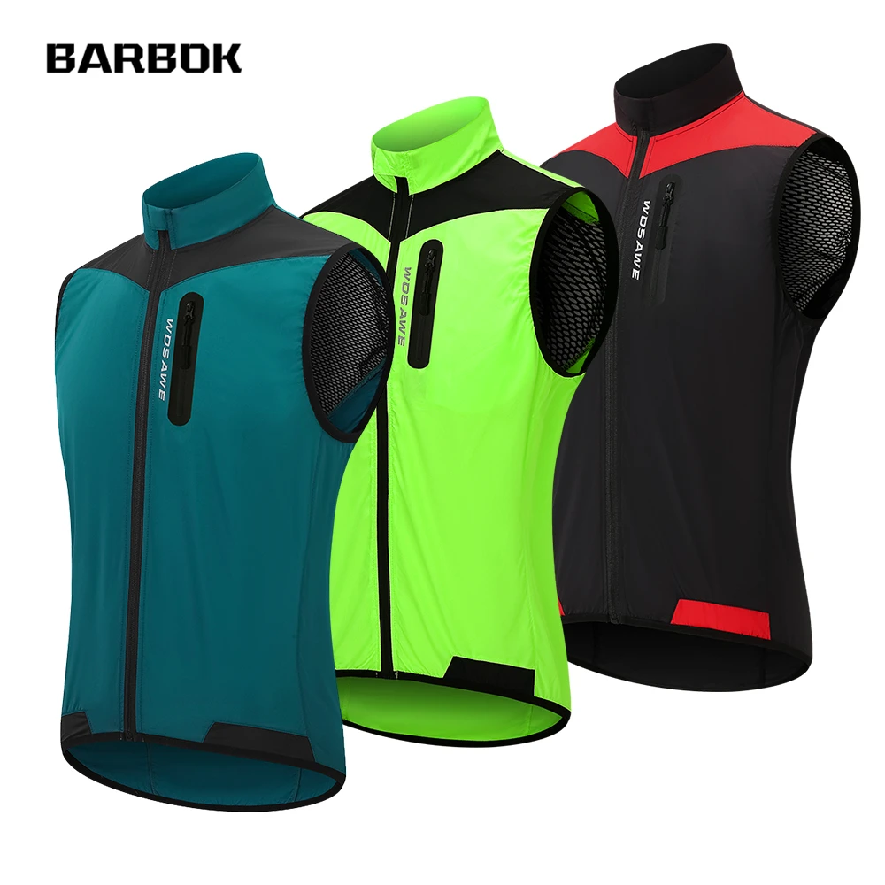 

Best Sell WOSAWE Men's Cycling Vest Reflective Windproof Waterproof Breathable Clothing MTB Bike Bicycle Jacket Sleeveless Safet