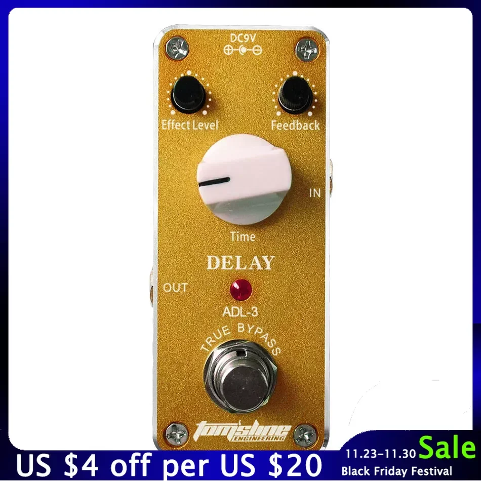 

Aroma ADL-3 Digital Delay Effects Pedal True Bypass Electric Guitar Effect Pedal Aluminum Alloy Housing Guitar Parts Accessories