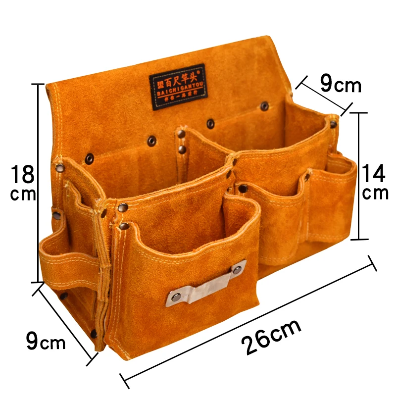 

Multi Pocket Tool Bag Repair Ear Resistant Hardware Waist Electrician Tool Bag Anti Fall Gereedschapstas Tools Packaging 50