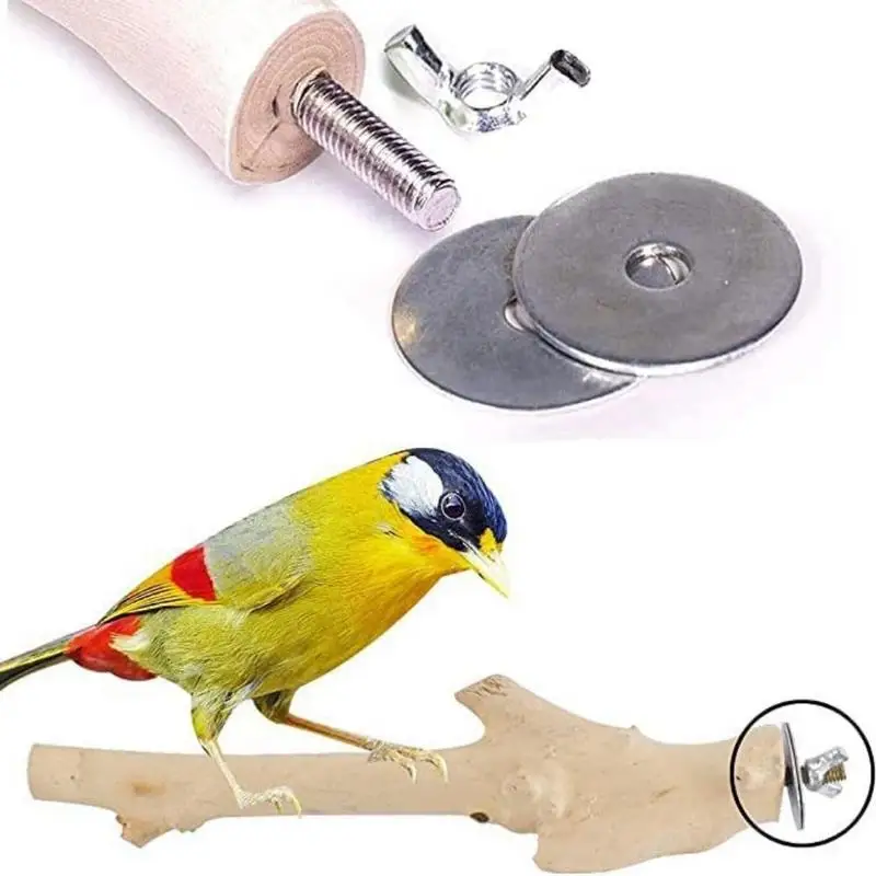 

8pcs Bird Cage Perch Screws Durable Metal Material Hamster Bird Screw Wing Kit Double Head Bird Supply Cage Fixing Nut Accessory