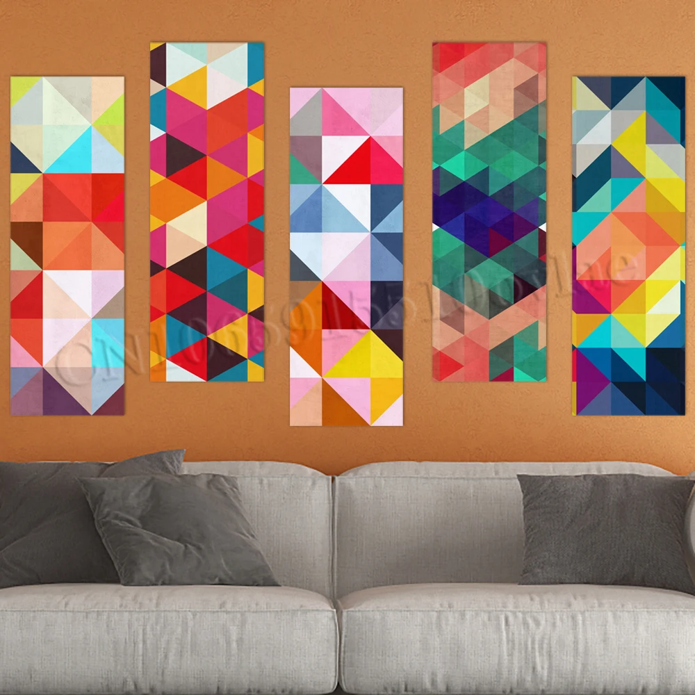 

Wall Artwork Self-adhesive Triangular Art Paintings Pictures Classic Hd Print Wallpaper Home Poster PVC Living Room Decoration