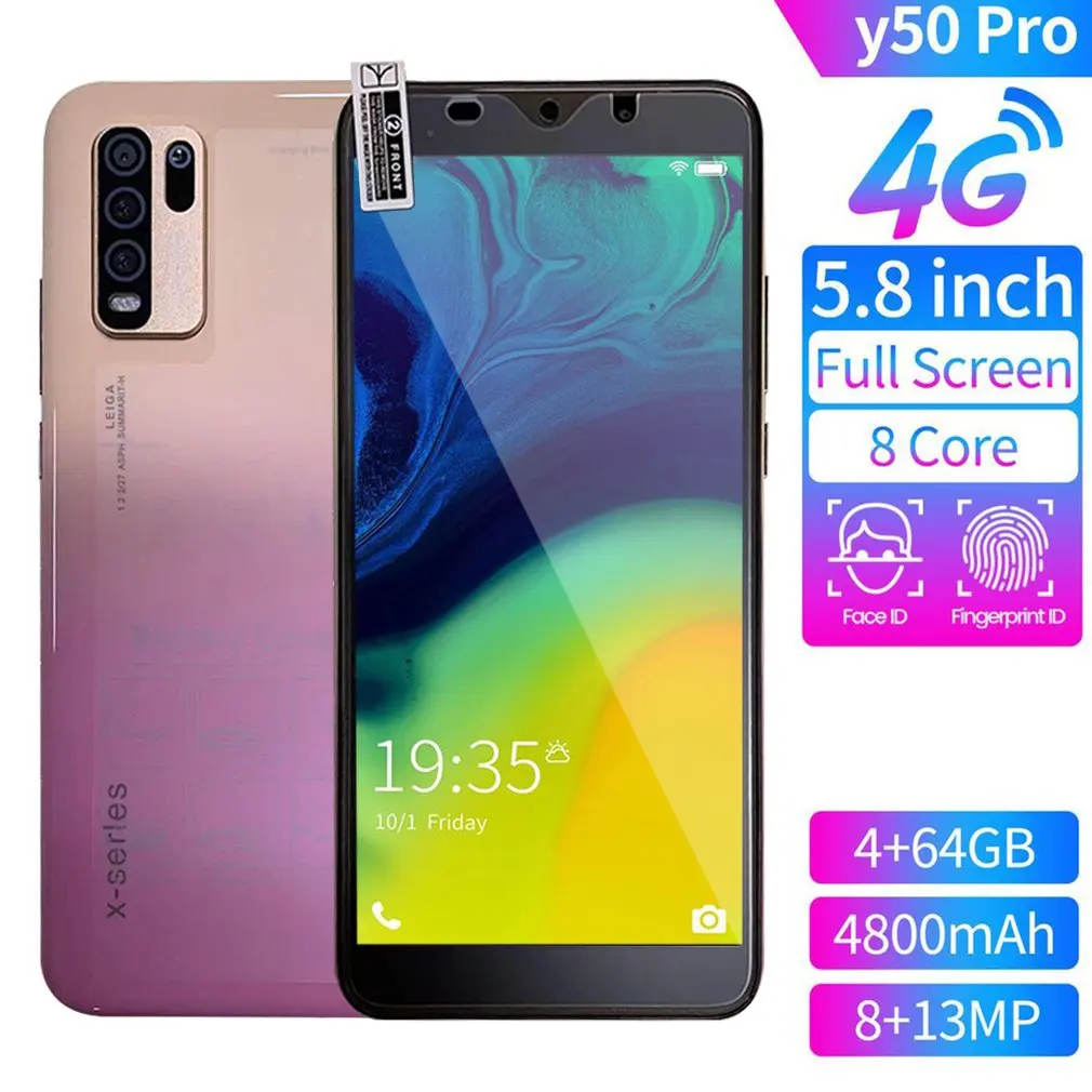 

Y50 Pro Android Smartphone 5.8-inch Large Screen Dual SIM Dual Standby Fashion High Definition 8 Core