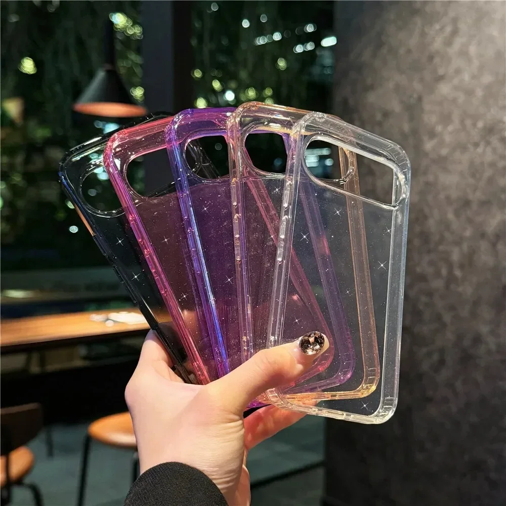 Для Pixel 9Pro XL Блестящий прозрачный мягкий чехол из ТПУ для Google 9 ProXL Противоударный