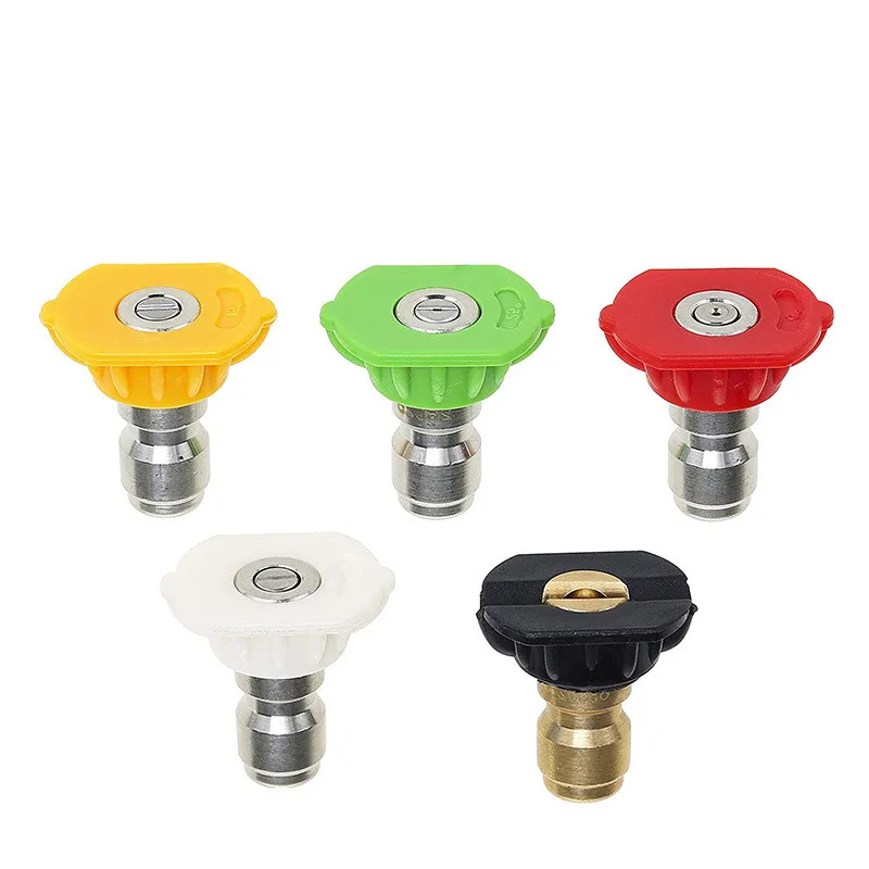 

5 шт. насадка-распылитель для мойки высокого давления с фитингом 1/4 дюйма, наружная резьба 0, 15, 25, 40-градусная струя воды