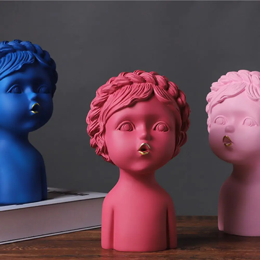 

Красивое украшение для девочки, украшение для дома, настольное украшение, пейзаж, статуя из смолы, поцелуи, скульптура