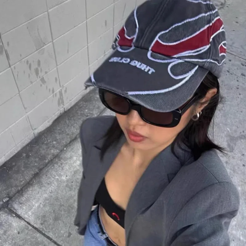 Бейсболка в стиле High Street Thug Club с эффектом потертости мужские и женские кепки