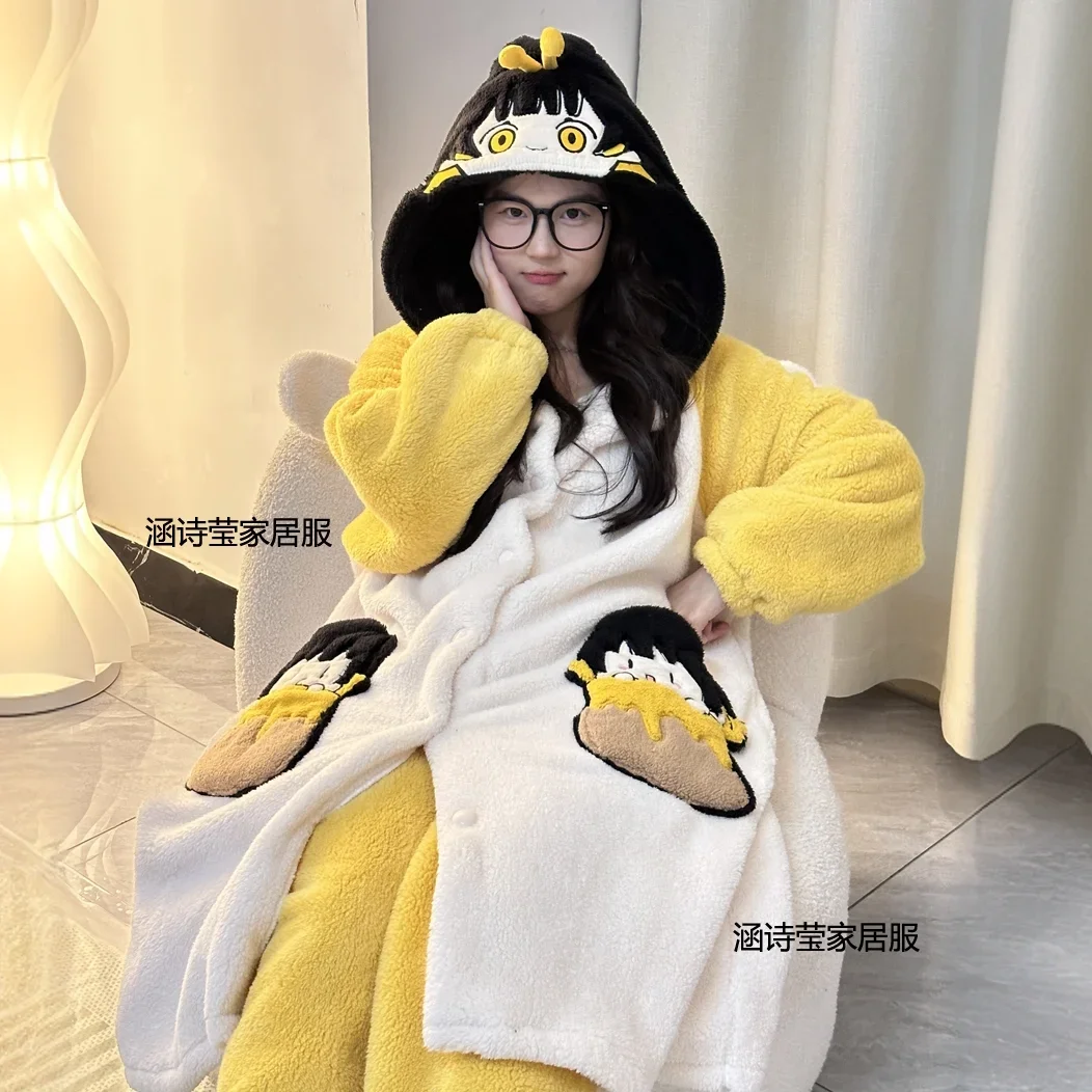 Ночной халат аниме Nagi Seishiro осенне-зимний утепленный брючный костюм из