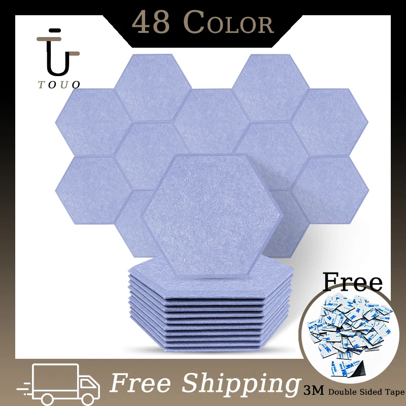 

TOUO 12 Pcs Acoustic Treatment Panels Home Acoustic Treatment Studio Noise Absorbing Soundproofing High Density Wall Panel