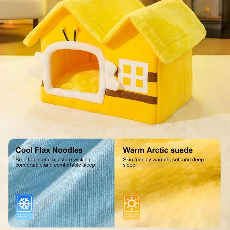 

Cat Bed Cave Cozy Pet Bed Warm Cave For Indoor Kitten Very Soft Small Dog Mat Bag For Washable Cave Cats Beds Home Accessories