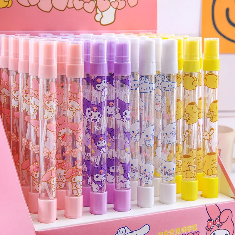 

4Pcs/set Sanrioed Spray Pen Anime Cartoon Genshin Impact Disinfectant Pen Portable Travel Refillable Perfume Bottle Gift