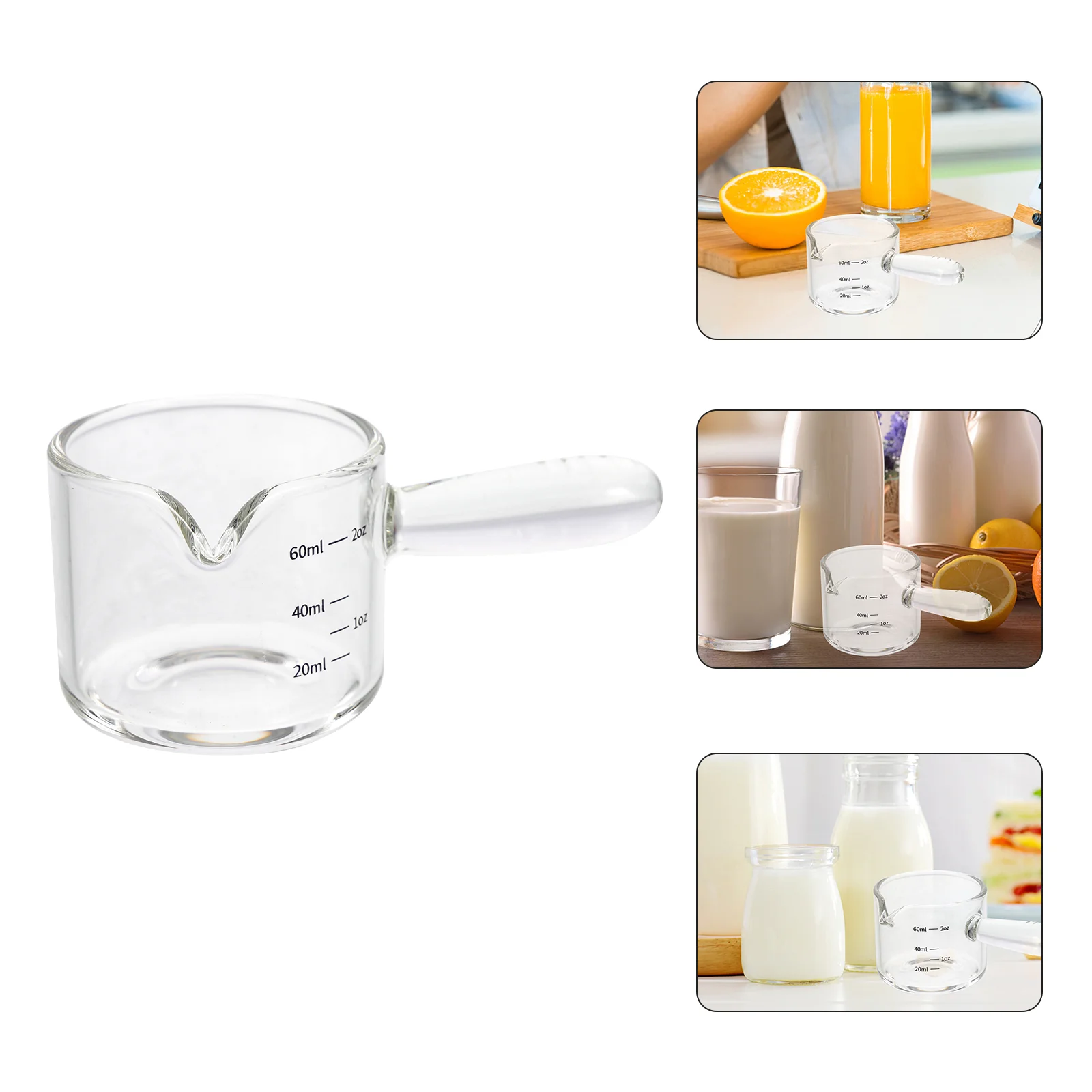 

Cup Pitcherespresso Glass Measuring Coffee Frothing Shot Scale Lattespout Kitchen Creamer Jug Steaming Frother Pan Measure