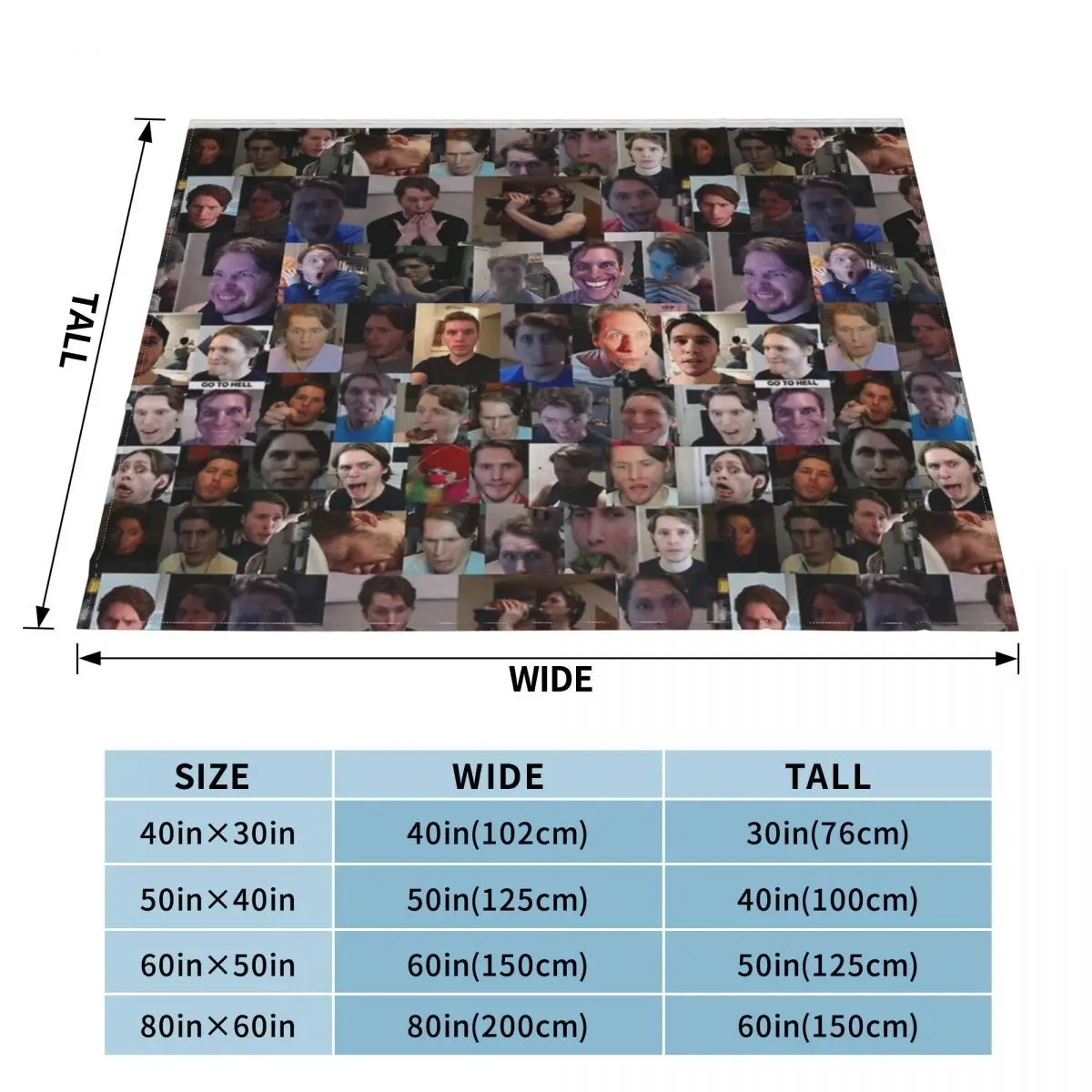 Аниме коленное одеяло Jerma с коллажем для кровати одеяла и пледы