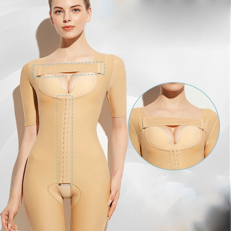 Women Body Shaper Recovery Breast Corset Slimming Legs Bodysuits Chest Lifter Underwear