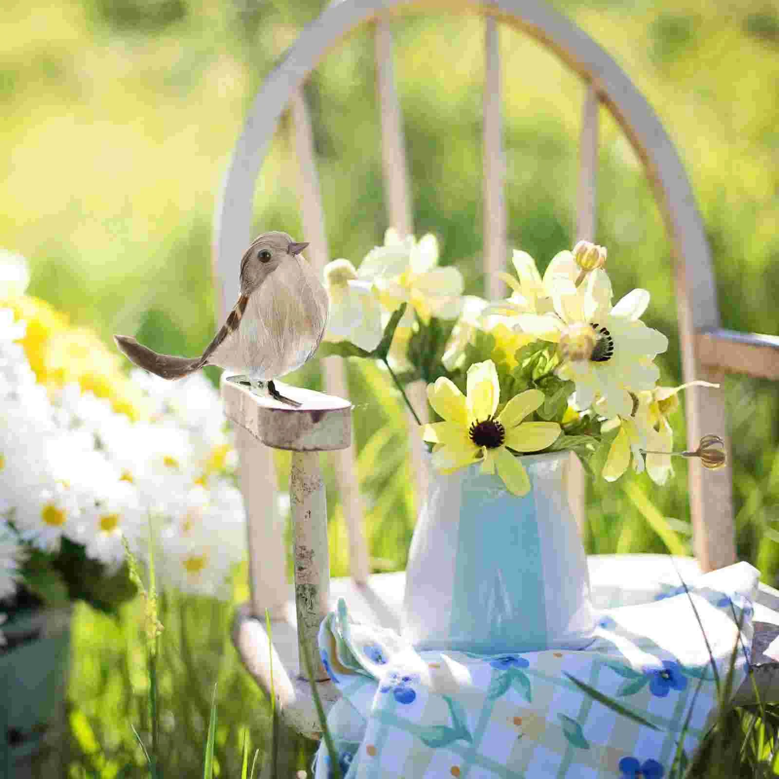 Искусственный воробь декоративный птичий домик поделки поддельные украшения