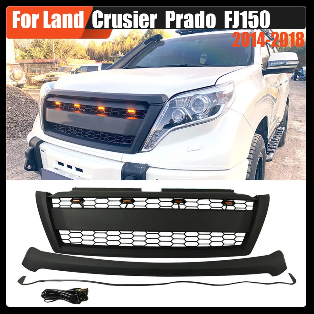 

For Land Crusier Prado FJ150 2014-2018 Car Accessories ABS Front Bumper Frame Grill Modified Mask Radiator Grille Cover