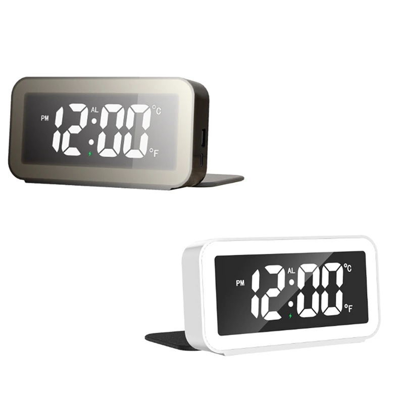 

Digital Alarm Clock,Alarm Clock With Wireless Charging,Night Light, Large Display, Foldable Alarm Clocks For Bedrooms