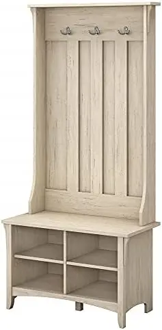 

Hall Tree with Shoe Storage Bench, Driftwood Gray