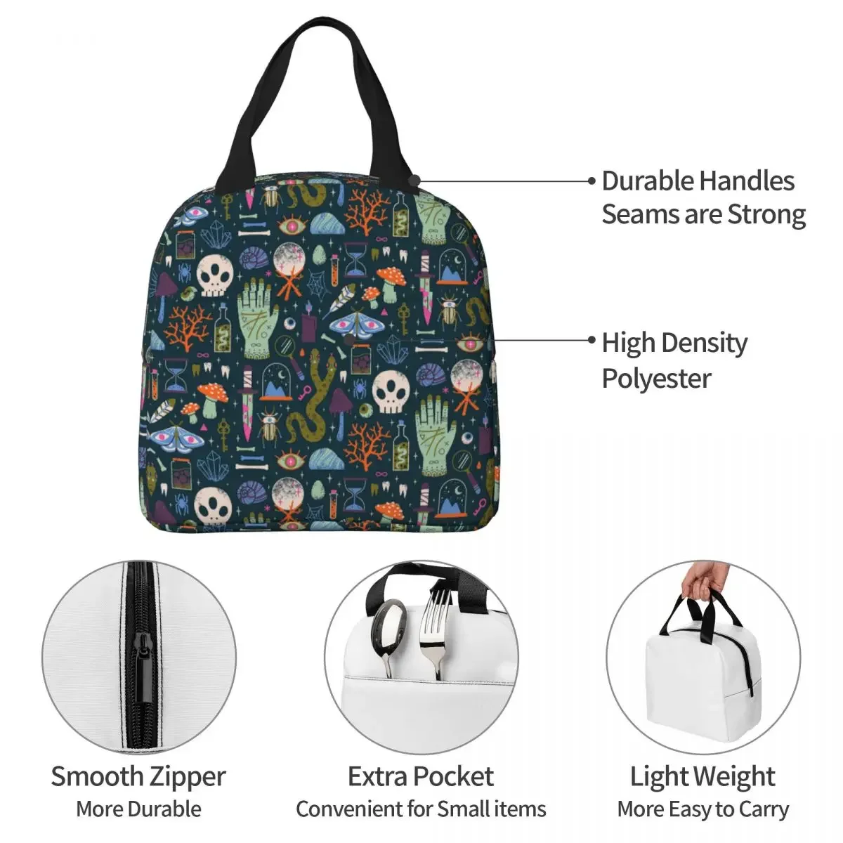 Сумки для обедов в стиле ретро на Хэллоуин с тайной изоляцией череп Назар бонкугу