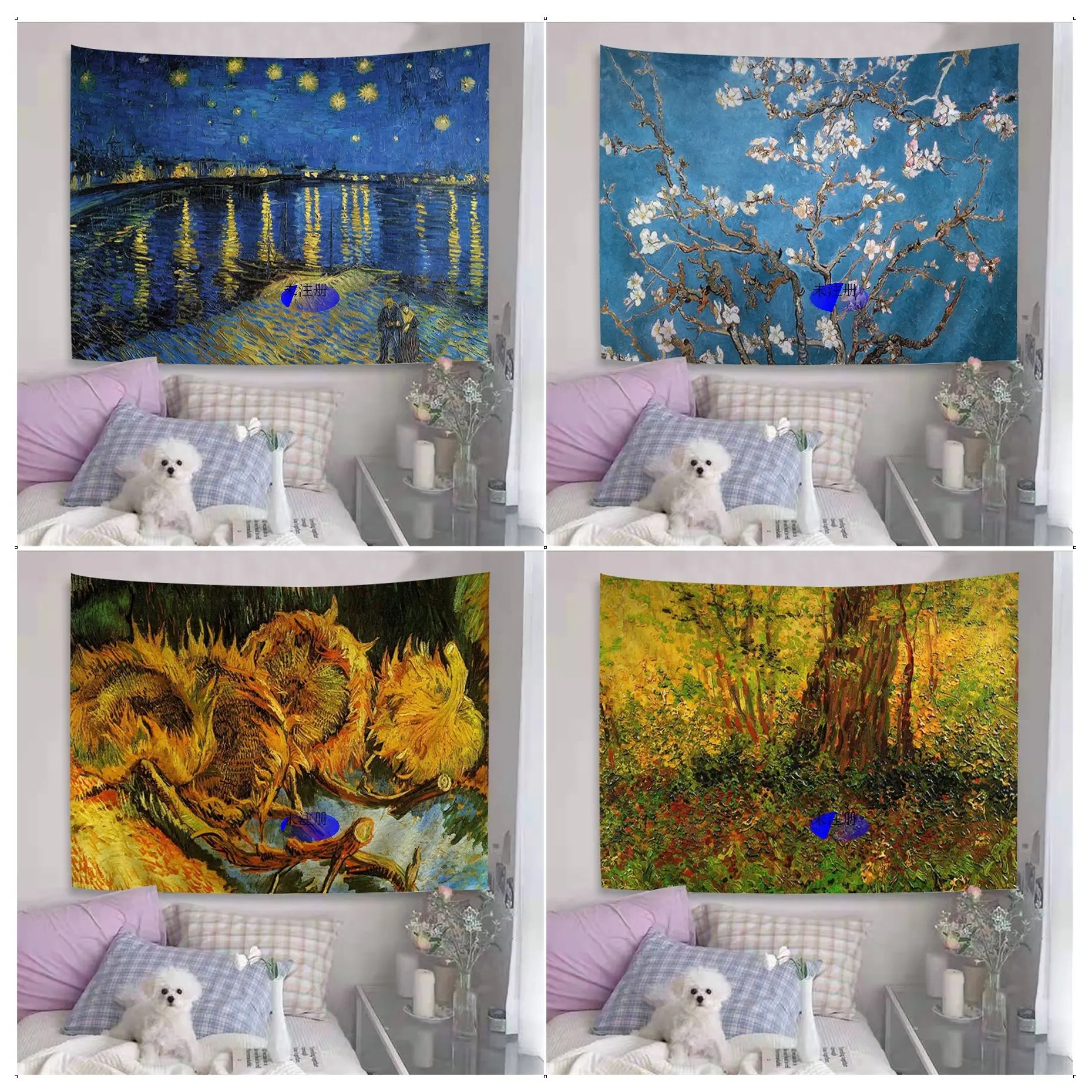 

New Van Gogh Oil Painting Hanging Bohemian Tapestry Indian Buddha Wall Decoration Witchcraft Hippie Cheap Hippie Wall Hanging